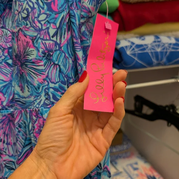 Lilly Pulitzer Blue and Pink Floral Dress Size 2 - Picture 2 of 3